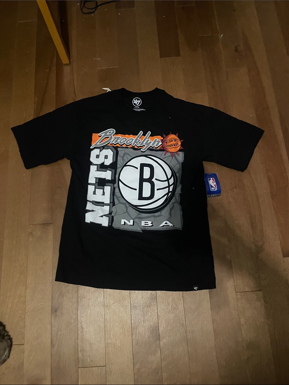 '47 Kids Brooklyn Nets Black Graphic Tee